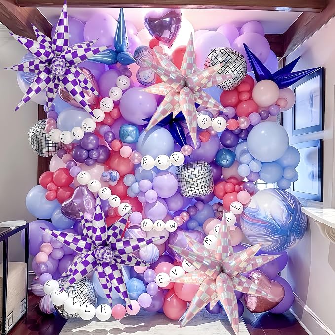 2 * 12Pcs Pink Silver Holographic Explosion Star Foil Balloons/Iridescent - Image 5