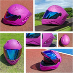 Full Face Motorcycle Helmets for Adult Men Women, DOT Approved Street Bike Racing Helmet Dual Visor Quick Release Buckle, Motorbike ADV Moped Helmet with Extra Clear Visor