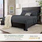 King Pillowcases by Pure Bamboo, Genuine 100% Organic Viscose Derived from Bamboo, Luxuriously Soft & Cooling, Double Stitching, Envelope Closure (2 King Pillowcases, Charcoal)