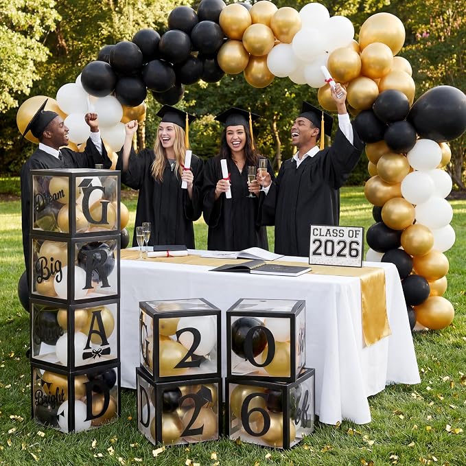 JOYIN 4 Pcs 2026 Graduation Balloon Boxes, Graduation Decor, Graduation Party - Image 7
