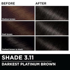 Garnier Hair Color Olia Ammonia-Free Brilliant Color Oil-Rich Permanent Hair Dye, 3.11 Darkest Platinum Brown, 1 Count (Packaging May Vary)