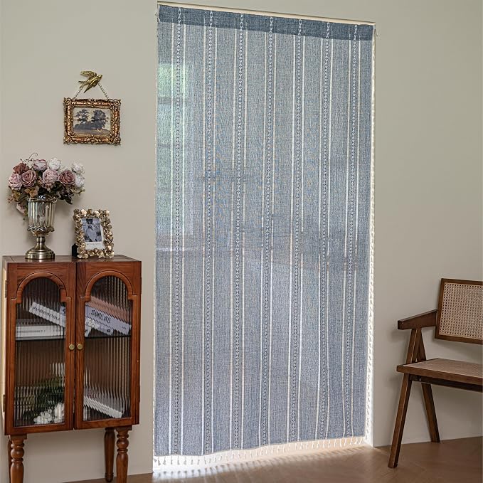 Sutuo Home Blue Boho Door Curtains - Image 2