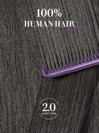 LUVME Invisible Clip in Hair Extensions, Yaki Straight Real Human Hair Remy Hair Clip ins for Women, Natural Human Hair, 22 inch 110g 6Pcs, Natural Black