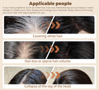 8x11cm Breathable Hair Topper, 12 inches 35g 120% Density Real Human Hair, 3 Non-Slip BB Clips, Wearable on Left, Right & Middle Part, Versatile Styling for Hair Loss & Volume Boost (Grey)