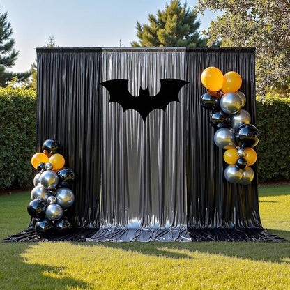 gogoparti 20x10FT Charcoal Silver Sequin Backdrop Curtain - Image 5