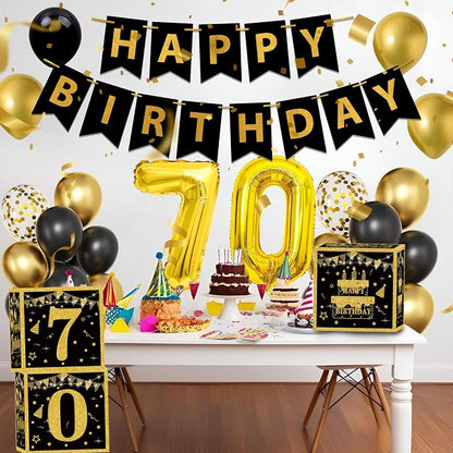 Gold 70th birthday decorations Kit - Image 8