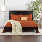 Queen Pillowcases by Pure Bamboo, Genuine 100% Organic Viscose Derived from Bamboo, Luxuriously Soft & Cooling, Double Stitching, Envelope Closure (2 Queen Pillowcases, Terracotta)