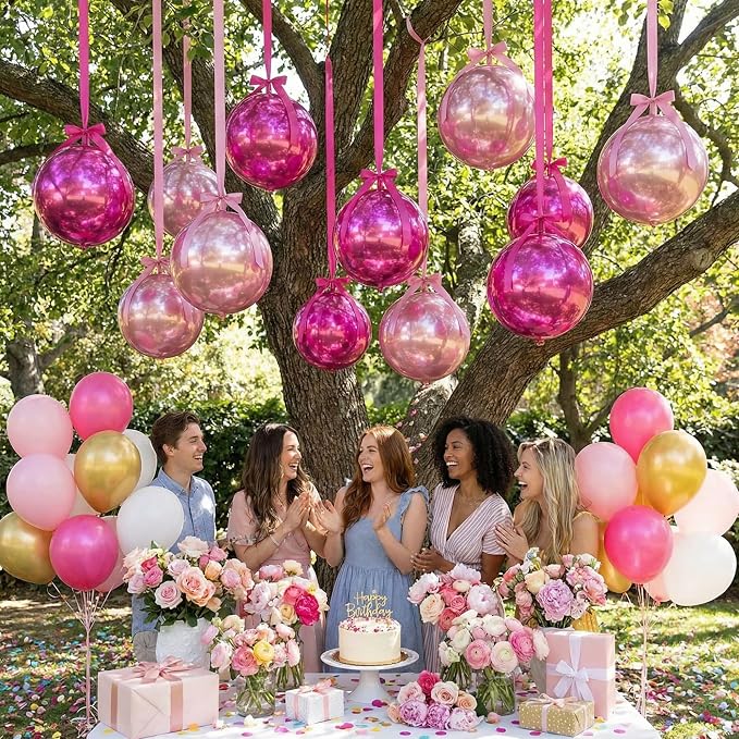 Jenaai 30 Set Round Foil Balloons Bulk 22 Inch 4d Metallic Giant Balloons Set - Image 6