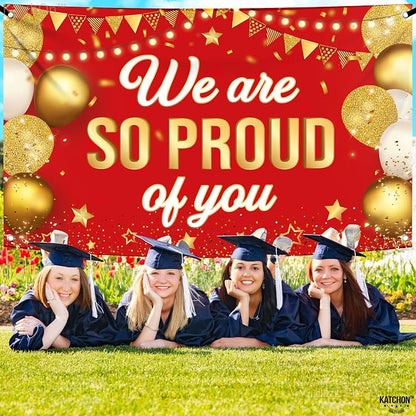 KatchOn Red We are So Proud of You Banner 72x44 Inch | Graduation Banner - Image 2