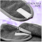 Hoteam 30 Pack Spa Headband Facial Esthetician Hair Wrap for Women Adjustable Makeup Sports Shower Stretch Towel with Tape(Silver Gray)