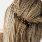 France Luxe Tortoise Hair Barrette for Thin Hair, Classic Rectangle French Barrette for Women, Lightweight and Comfortable, Strong Hold, Tokyo