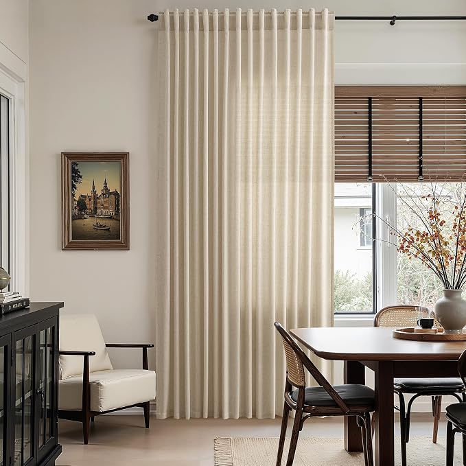 Taupe Burlywood Linen Curtains for Living Room 105 Inches Long Light Filtering - Image 6