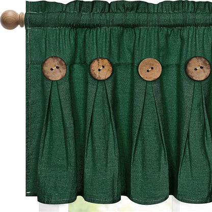 Farmhouse Valance Curtains, Boho Cotton Linen Kitchen Valance, Country Rod by FRAMICS