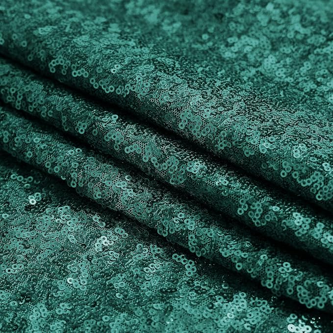 Sugargirl Dark Green Sequin Backdrop Curtain 3 Panels 2FTx8FT Glitter Dark - Image 9