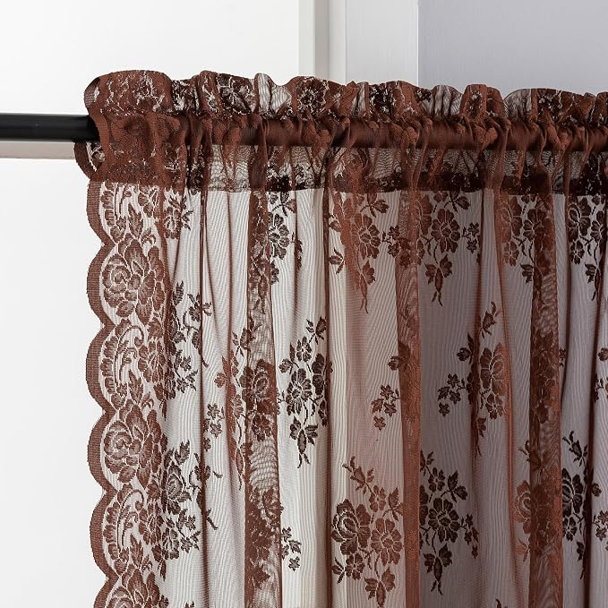 Kotile Warm Brown Sheer Curtains - Image 3