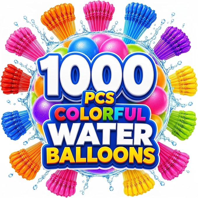 Water Balloons Quick Fill 1000 – 1000 Pack Self-Sealing Water Bombs, Easy Fast by Unknown