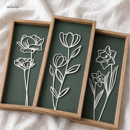 Tide and Tales 3d Green Wall Art, Wooden Botanical Wall Decor, Lightweight - Image 9