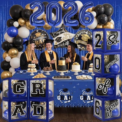 Black and Blue Graduation Decorations Class of 2026 - Image 3