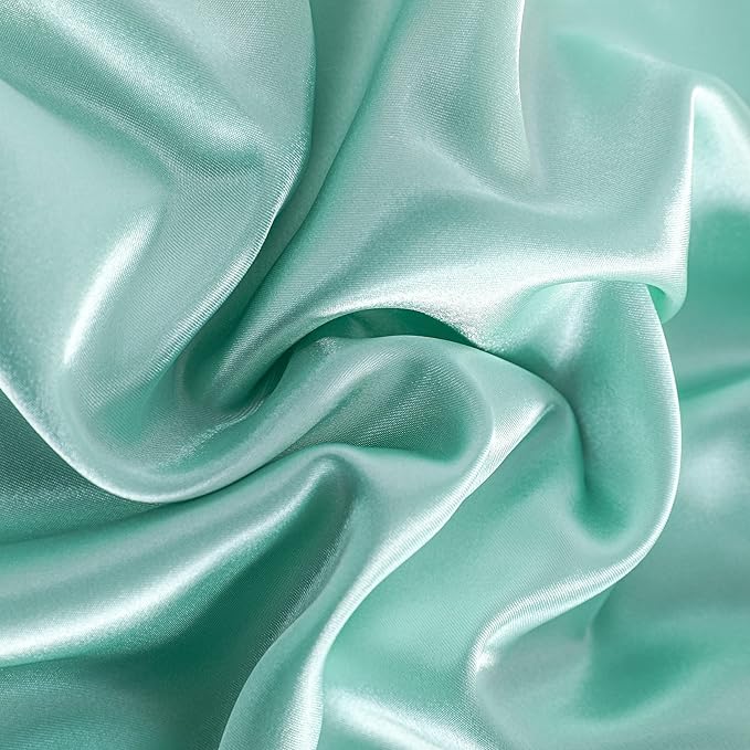NTBAY 2 Pack Satin Standard Pillowcases for Hair and Skin, Luxurious and Silky Pillow Cases with Envelope Closure, 20x26 Inches, Light Blue