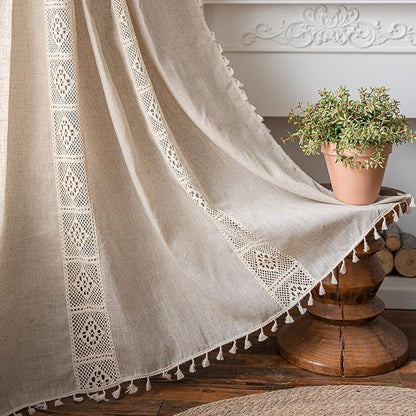 Sutuo Home Boho Curtain Semi-Blackout Crochet Hollow Lace Patchwork by SutuoHome