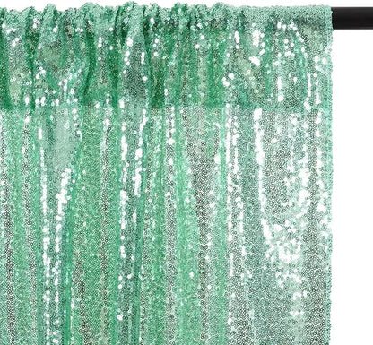 Eternal Beauty Mint Green 3mm Sequin Backdrop 2x8 Ft 2 Pack Wedding | Dense - Image 5