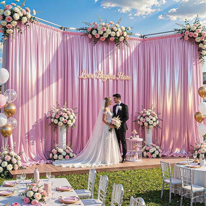 20x10ft Pink Glitter Backdrop Curtain - Image 2
