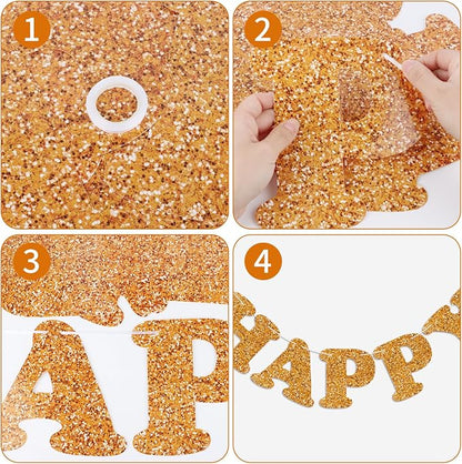 Orange Happy Birthday Banner Birthday Party Decorations Happy Birthday Banner - Image 7