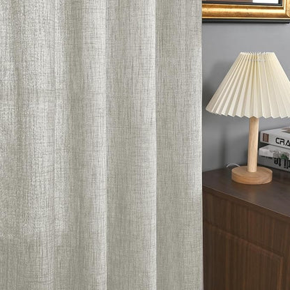 YoungsTex Light Grey Linen Curtains 63 Inches Length - Image 9