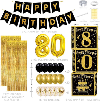 Gold 80th birthday decorations for men - Image 2