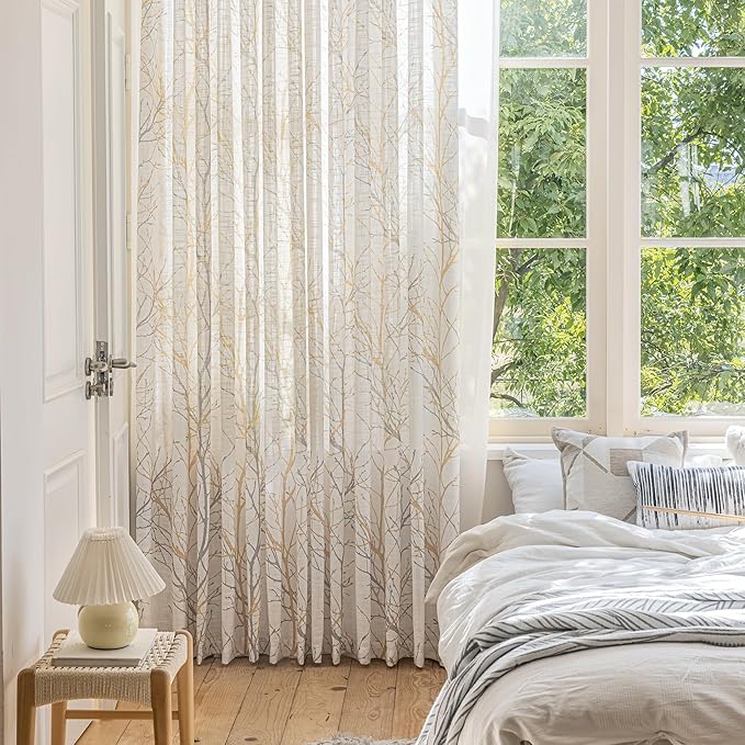 FMFUNCTEX Linen Semi Sheer Curtains - Image 5