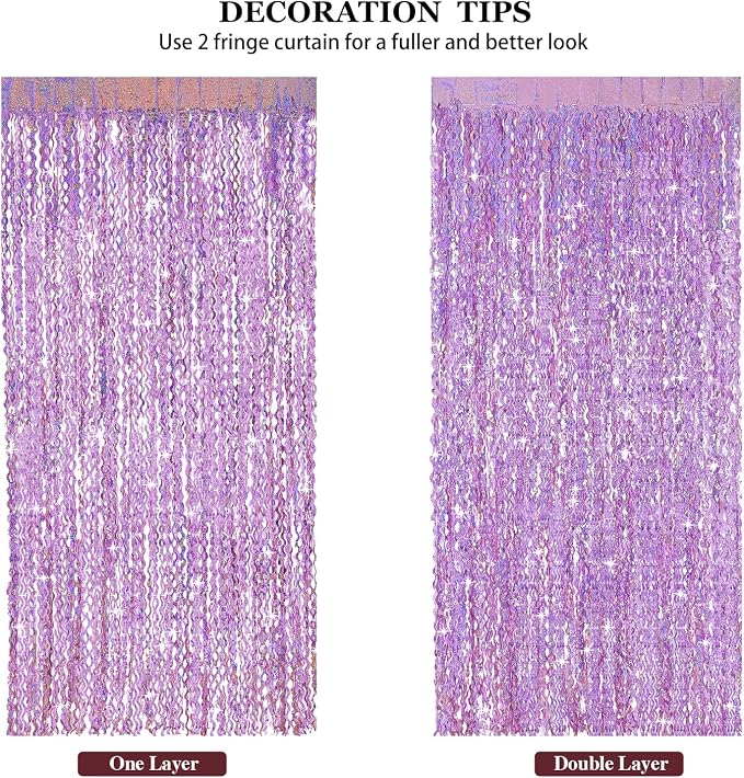 4 Pack Pink Tinsel Curtain Party Backdrop - Image 6