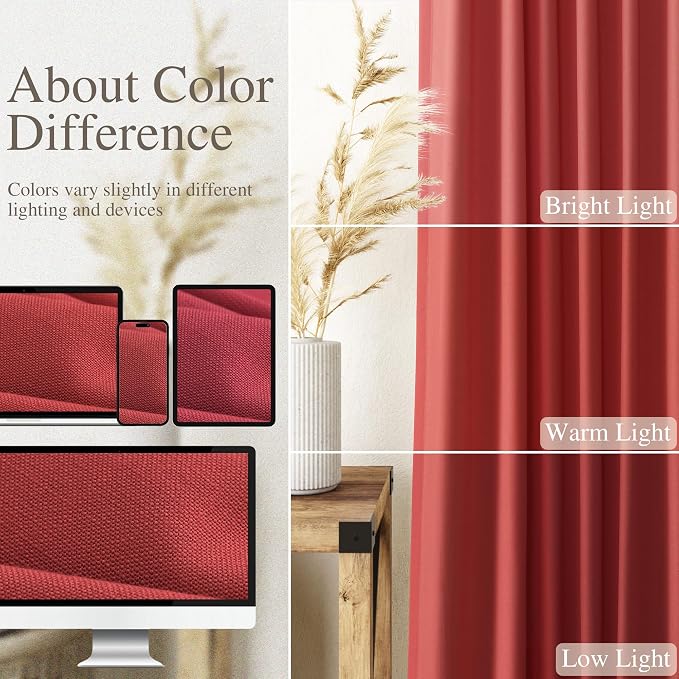 Christmas Red Linen Curtains 90 Inches Long - Image 3