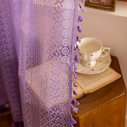 Sutuo Home Lavendar Sheer Boho Curtains 84 inches Long - Image 6