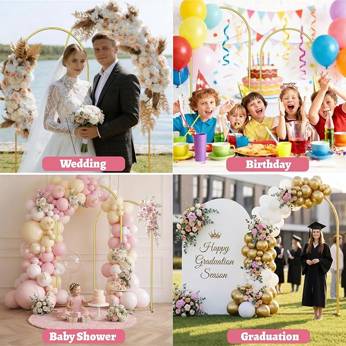 Arch Backdrop Stand Set of 2, Birthday Party, Baby Shower, Graduation, Floral - Image 7