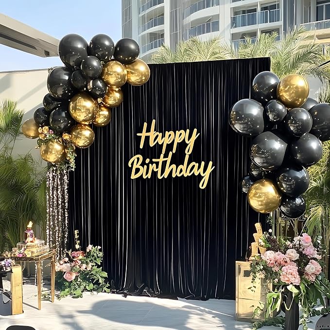 Black and Gold Balloons 55 Pcs 12 Inch Metallic Gold Balloons Black Balloon - Image 7