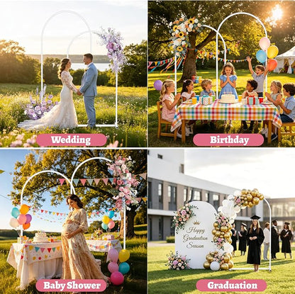 Arch Backdrop Stand Set of 2, Birthday Party, Baby Shower, Graduation, Floral - Image 7