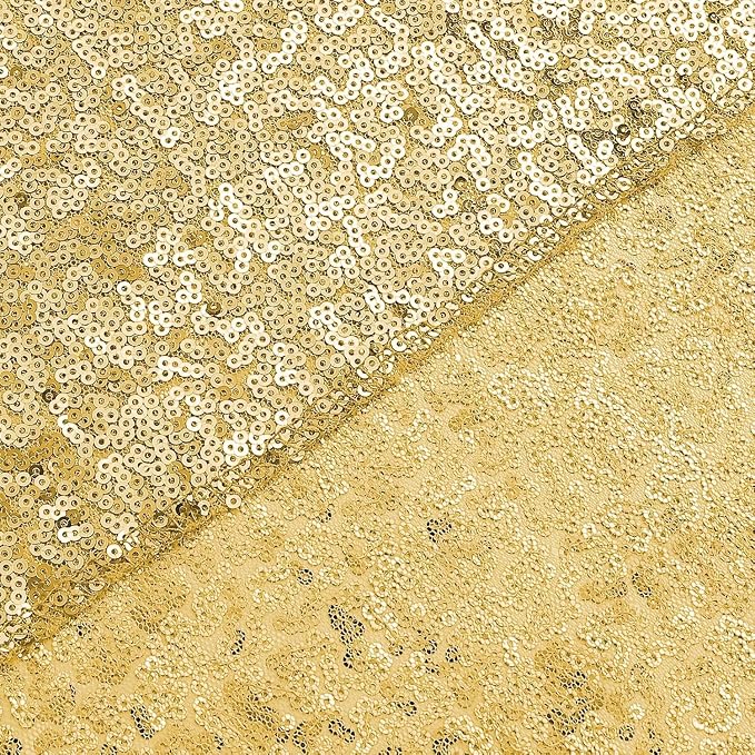 Sugargirl Gold Sequin Backdrop Curtain 10FTx10FT Glitter Gold Background Drapes - Image 8