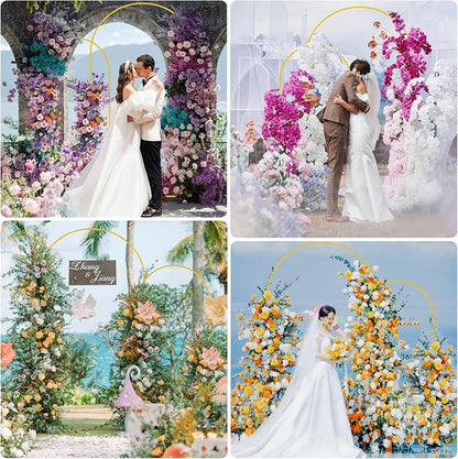 Wedding Arch Backdrop Stand 7.2FT, 6FT Gold Metal Arch Stand Set | Metal Arch - Image 6