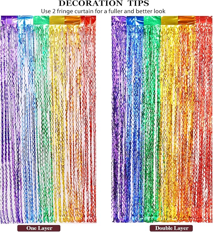 CYLMFC 3 Pack Rainbow Foil Curtains - Image 5