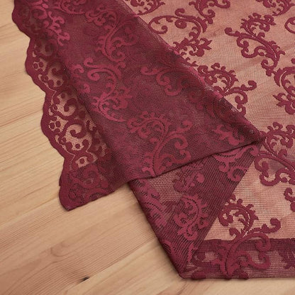 FOLKSIDE Burgundy Lace Curtains - Image 7