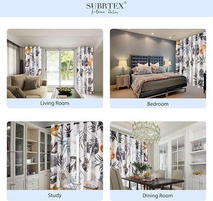 SUBRTEX Light Flitering Curtains 52Wx84L, Room Darkening Vibrant Floral Drapes - Image 6