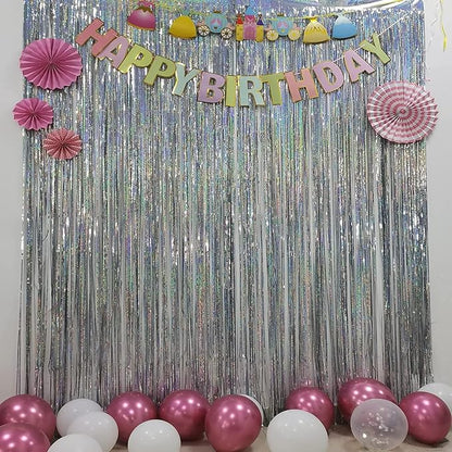 BRAVESHINE Silver Streamers Party Fringe Backdrop Christmas Decorations | - Image 3