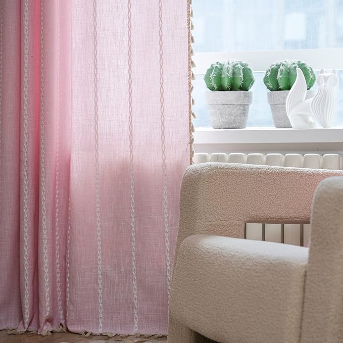 Sutuo Home Boho Curtain for Bedroom 84 Inch Length, Light Filtering Farmhouse - Image 5