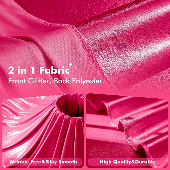 20x10ft Shimmer Hot Pink Sequin Backdrop Curtain - Image 5