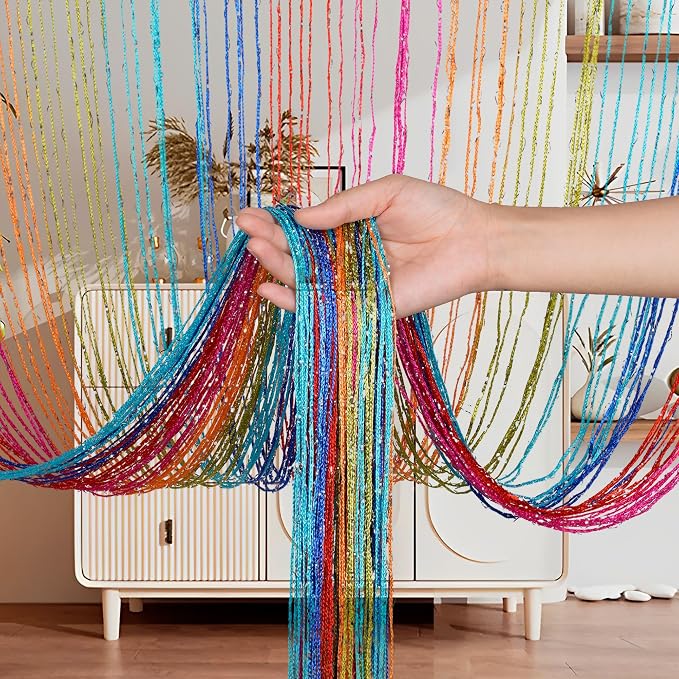 Hysenm 2 Pack 39 x 79 Inch Beaded Curtain String Door Curtains, Hippie Room - Image 7