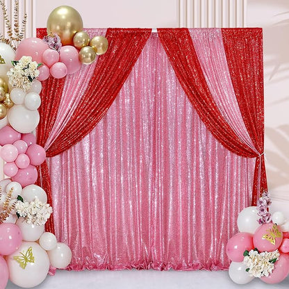Sequin Backdrop 8ft x 8ft Blush Pink Backdrop Curtain - Image 3