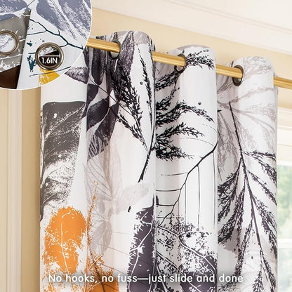 SUBRTEX Blackout Curtains 52Wx108L, Room Darkening Floral Curtains, Thermal - Image 8