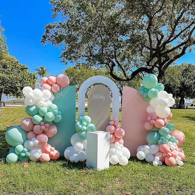 Sage Green Balloons for Boho Baby Shower Fairy Birthday Party Decorations | - Image 5