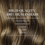 GOO GOO Clip in Hair Extensions Real Human Hair, Remy Human Hair Extensions Clip ins for Women, Natural Human Hair, 14inch 150g 9Pcs, 4/27/4 Balayage Chocolate Brown to Caramel Blonde