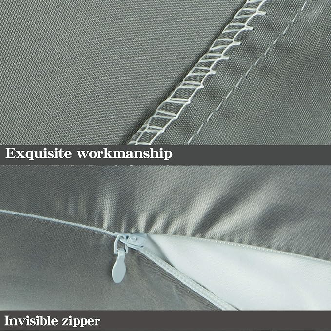 NTBAY Zippered Satin Body Pillow Pillowcase, Silky Slip Cooling Body Pillow Cover, Long Side Hidden Zipper, 20x54 Inches, Dark Grey